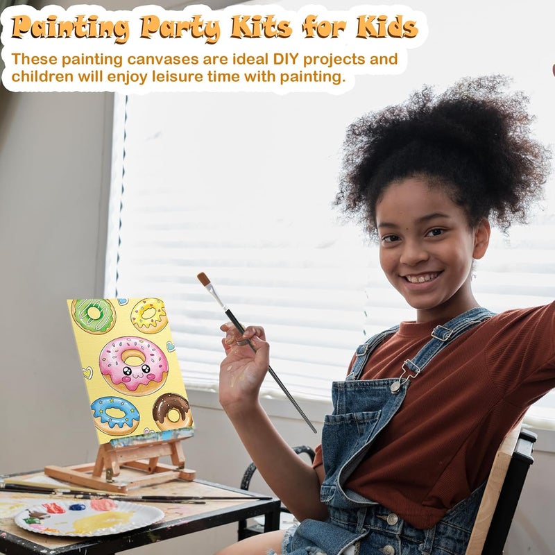 Anseal 12 Packs Pre Drawn Canvas to Paint, 5" X 7" Foods Pre Printed Canvas for Kids, Pre Stretched Canvas Outline Painting Boards for Beginners, Students, Party Favor - Image 4
